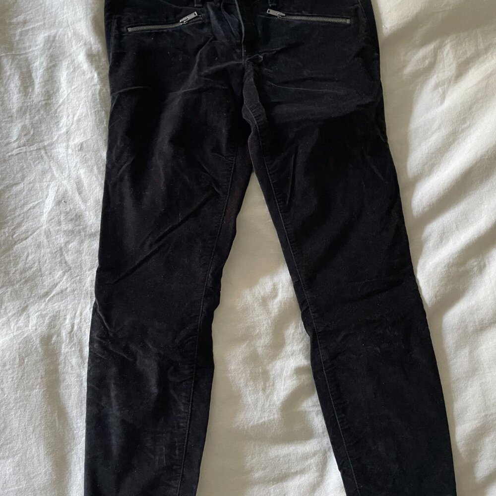 GAP 1969 Always Skinny Velvet Pants – True Black (Zipper Detail) - Picture 2 of 3